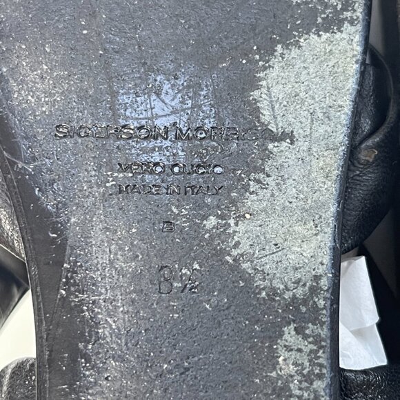 Sigerson Morrison Flat Black Leather Gladiator Sandals US 8.5 - Picture 9 of 12